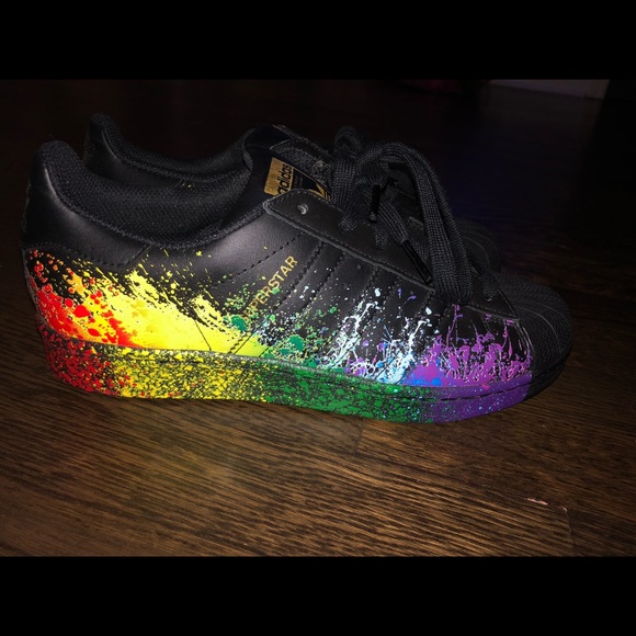 adidas Shoes Adidas Black Splatter Paint Allstars Poshmark